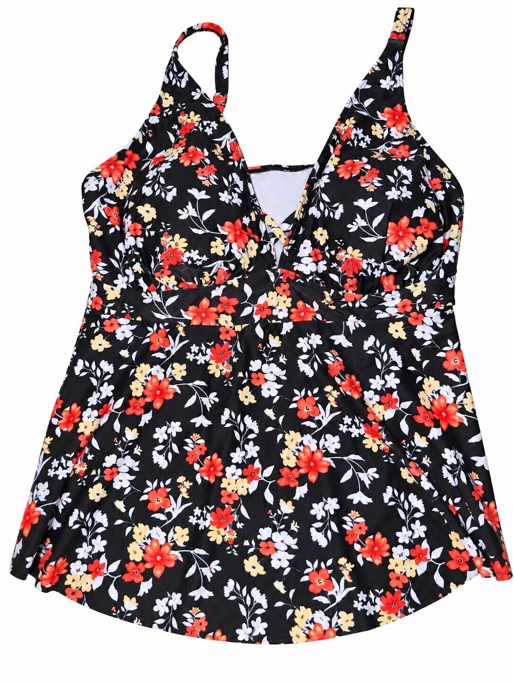 Shein Floral Print Two-Piece Swimsuit with High Waist Bottom and Tankini Top